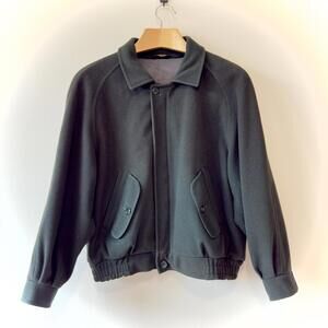 Vintage Roots Wool Bomber Jacket | 100% Pure Wool | Forest Green | Size XL